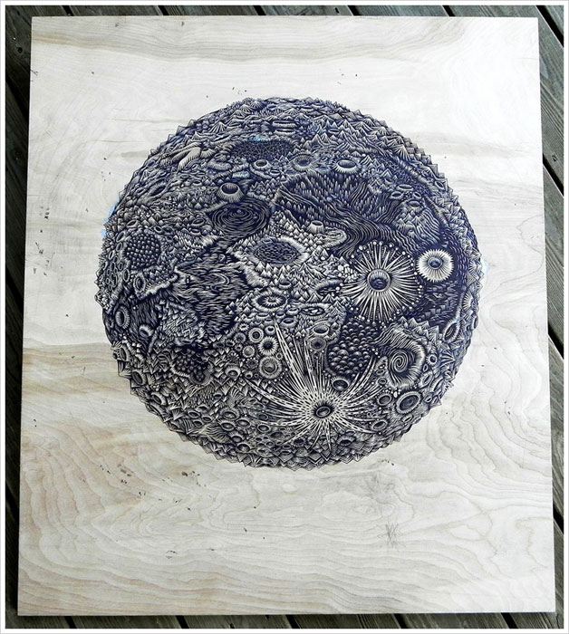 moon carved into wood paul roden valerie lueth tugboat print shop (1)