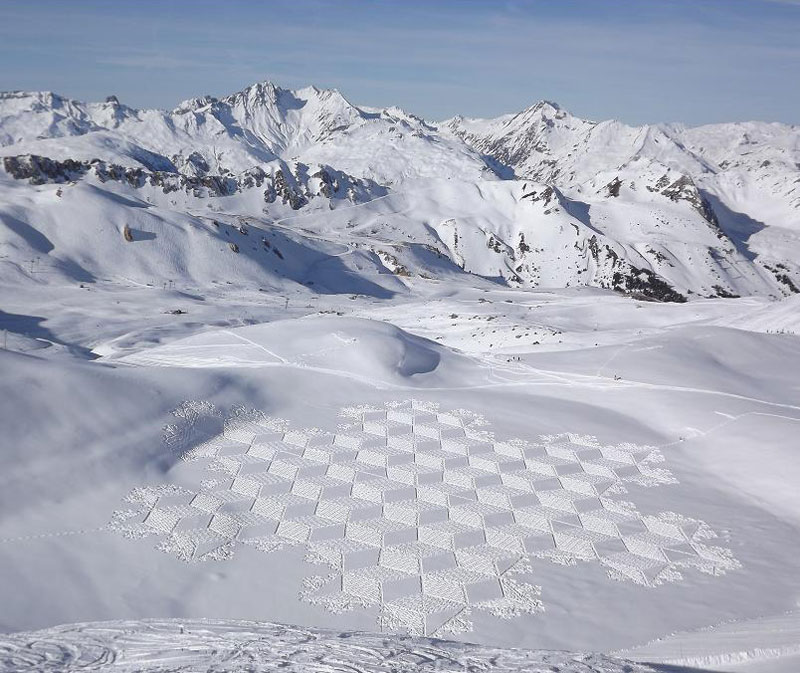 snowshoe land art simon beck 7 3D Laser Cut Paper Art by Eric Standley