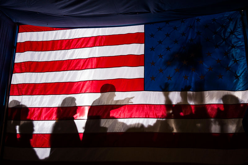 american flag silhouette obama