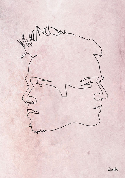 fight-club one line portrait by quibe