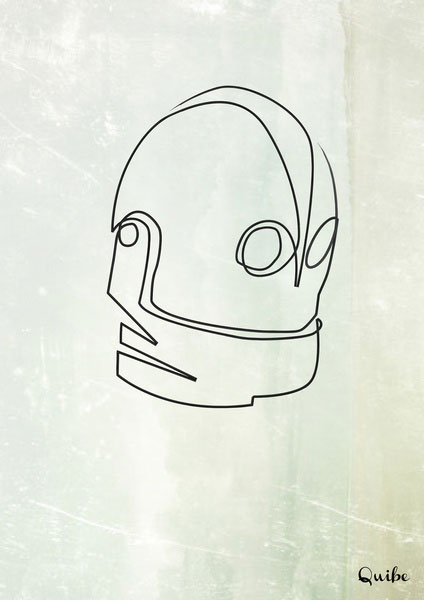 iron-giant one line portrait by quibe