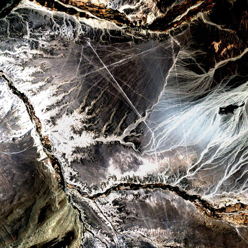 nazca lines peru  landsat satellite image