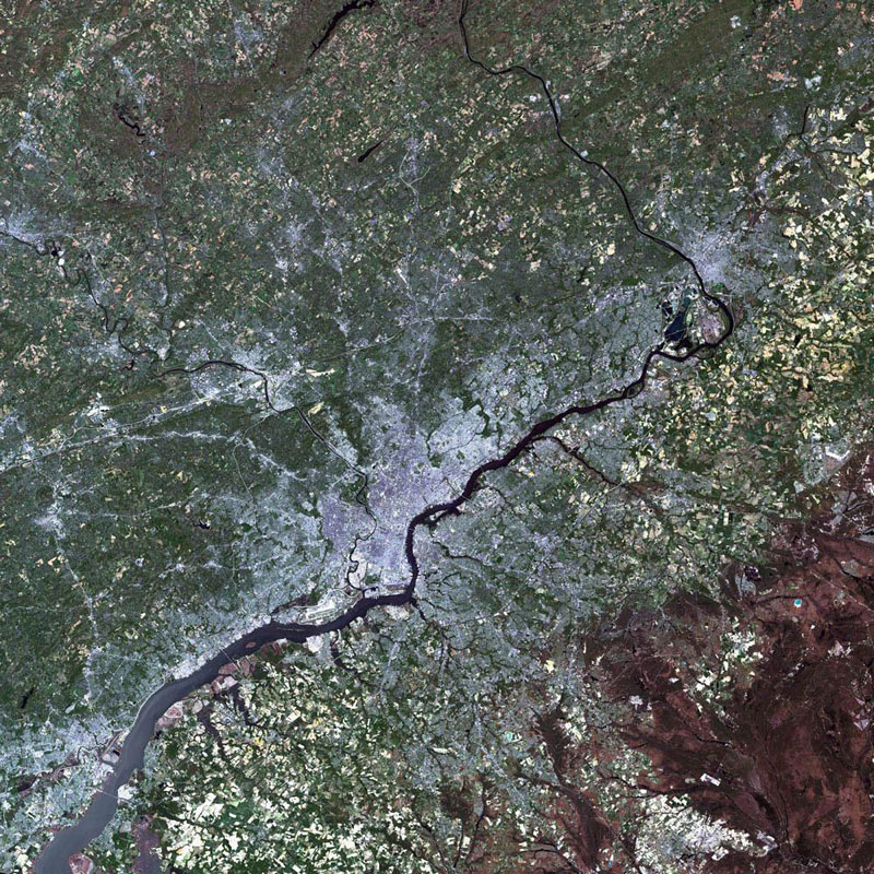 philadelphia  landsat satellite image