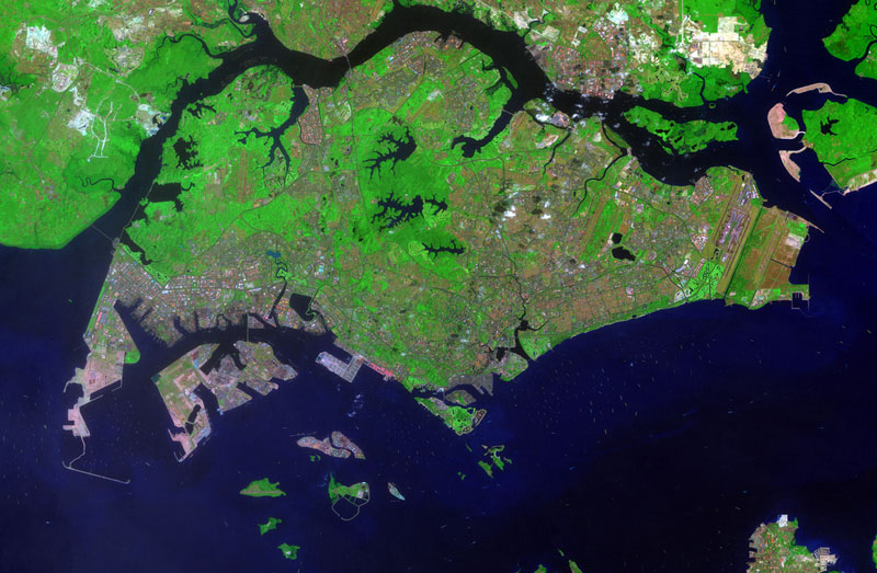 singapore landsat satellite image