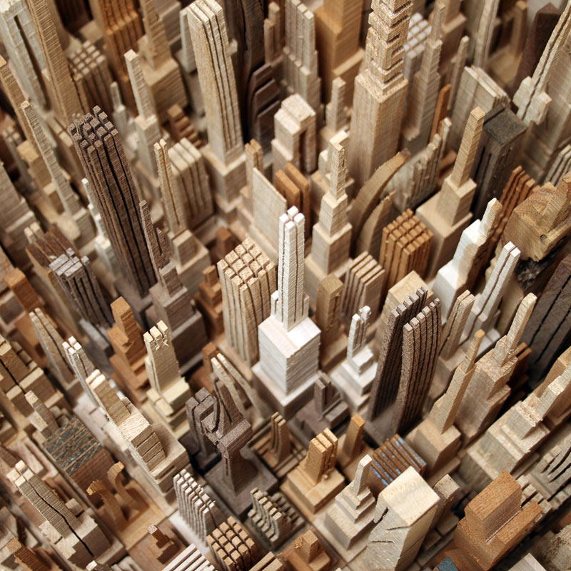 cityscape sculpture carved from wood james mcnabb (4)