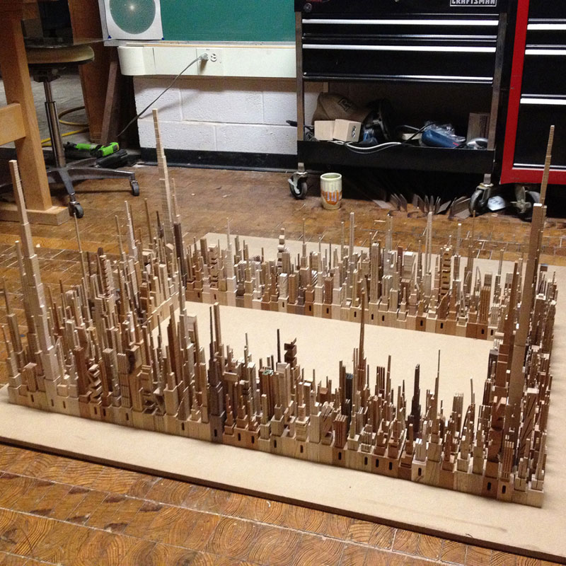cityscape sculpture carved from wood james mcnabb (5)