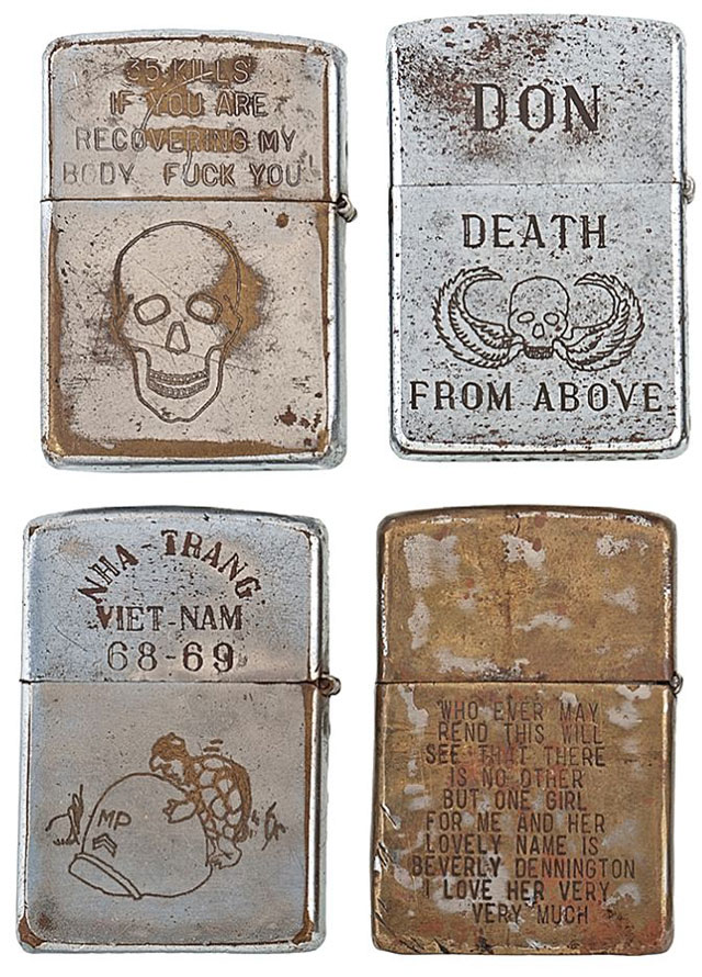 soldiers engraved zippo lighters from the vietnam war 3 During WWII, Monopoly Made a Wartime Version Due to Production Constraints