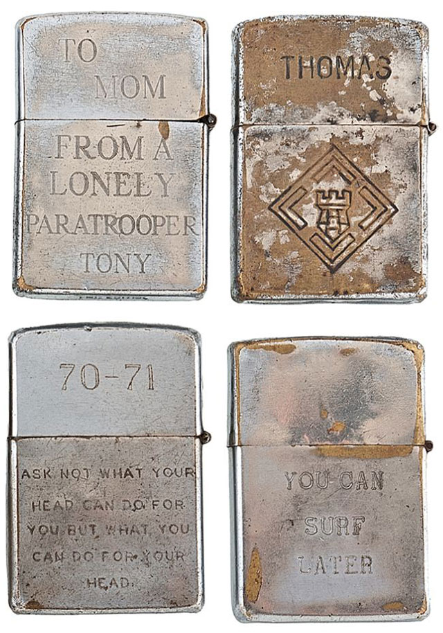 soldiers engraved zippo lighters from the vietnam war 4 Revealing the Contents of a 100 year old Time Capsule
