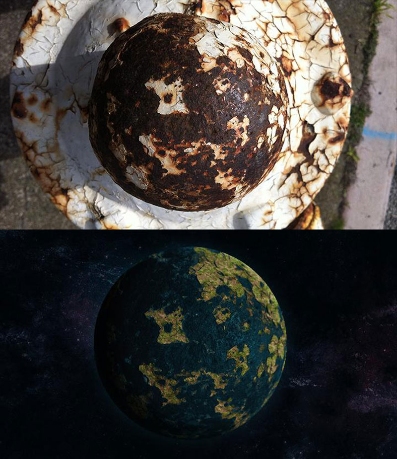 turning tops of rusty fire hydrants into planets (1)