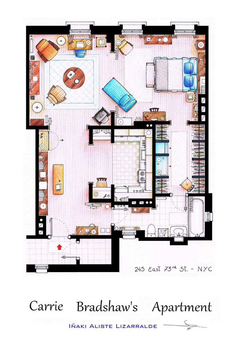 carrie_bradshaw_apartment_floor plan-from_sex_and_the_city_by_Inaki Aliste Lizarralde-nikneuk
