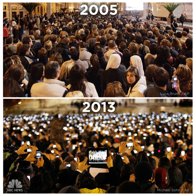 st peters square vatican cell phone 2005 vs 2013 The Shirk Report   Volume 205