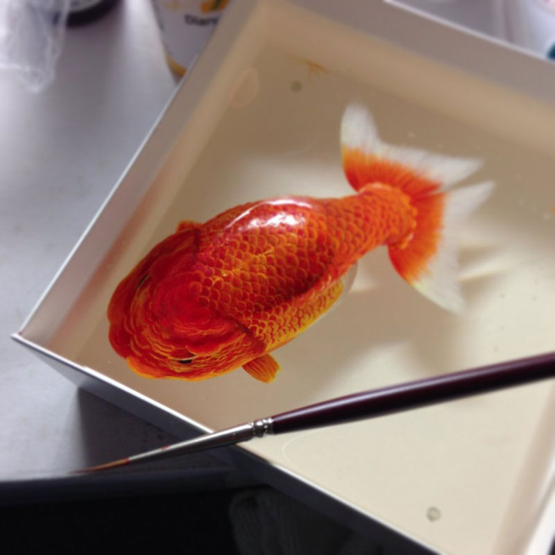 3D Portraits of Undersea Creatures Painted onto Layers of Resin keng lye (14)