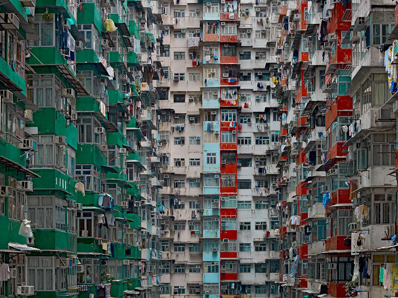 architectural density in hong kong michael wolf 8 The Changing Skies Behind a Little House on a Hill