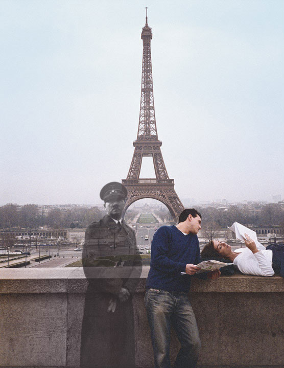 blending historic moments into present day photos and locations seth taras history channel know where you stand hitler eiffel tower