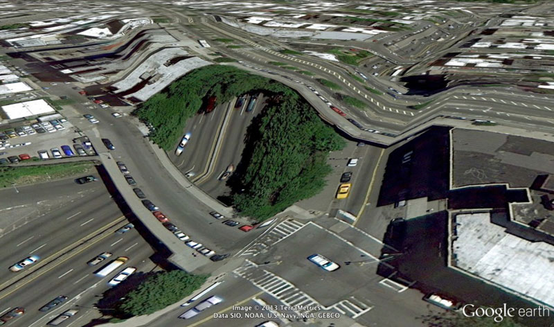 bronx new york google earth glitches errors clement valla 10 Times Panoramas Went Wrong