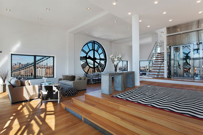 clock tower penthouse brooklyn new york 3 This Gigantic Two Story Camera is Actually a Coffee Shop