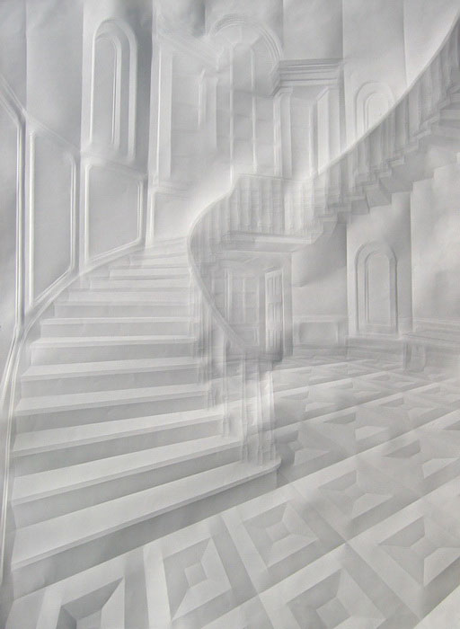 folded paper crease art reliefs simon schubert 1 The Most Intricate Hand Cut Paper Art You Will See Today