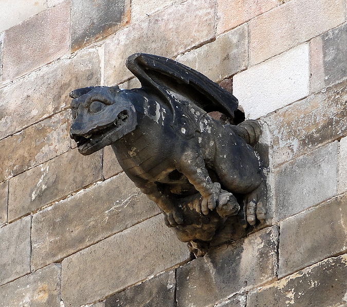 Gargoyle on Cathedral of Santa Eulalia Barcelona Spain