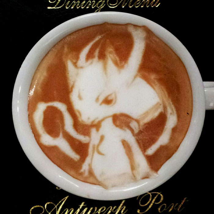 latte coffee art kazuki yamamoto george_10g twitter (10)