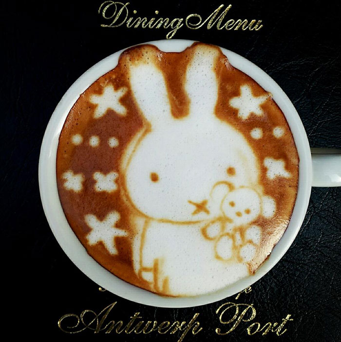 latte coffee art kazuki yamamoto george_10g twitter (4)