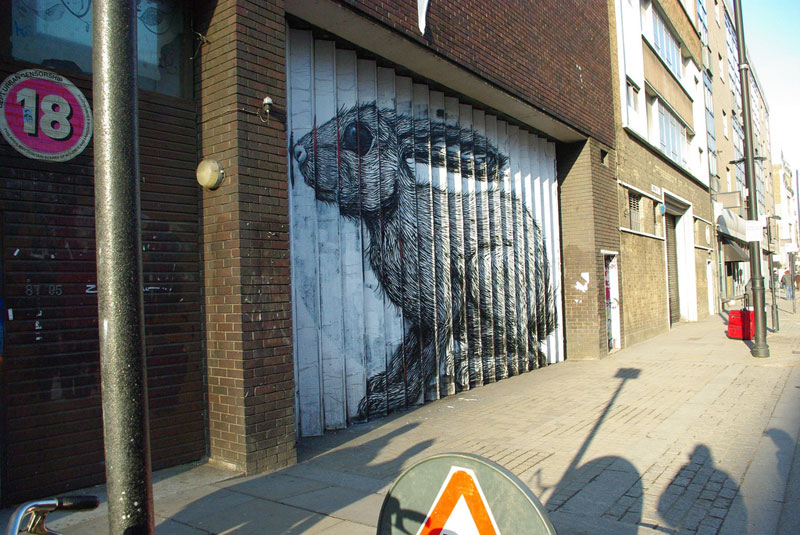 lenticular bunny rabbit street art by roa london 2009 (10)
