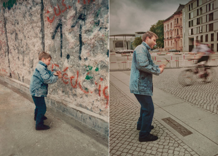 recreating childhood photos irina werning christoph 1990 2011 berlin wall Recreating Photos from Childhood