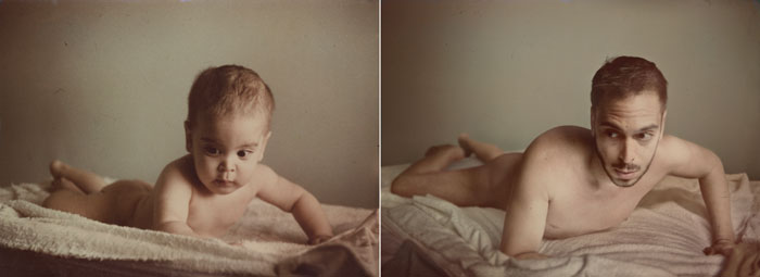 recreating childhood photos irina werning Diego 1970 & 2011 Buenos Aires