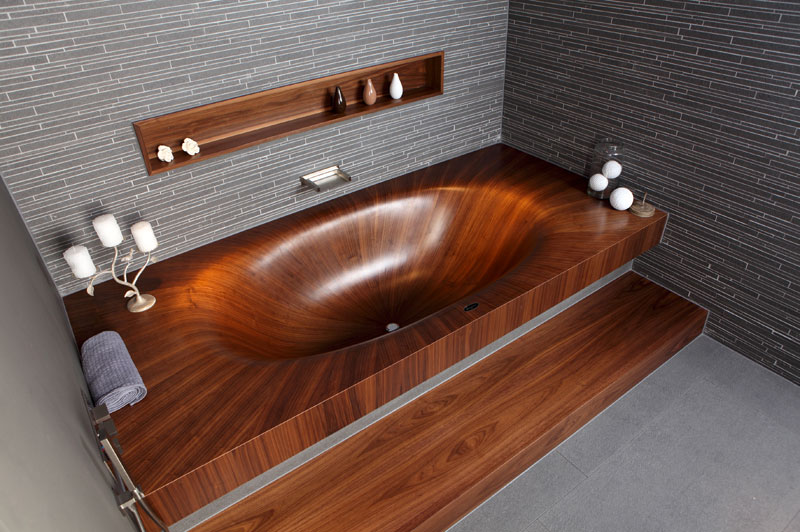 wooden bathtubs all wood baths by alegna 4 Molten Metal Meets Wood to Create One of a Kind Furniture
