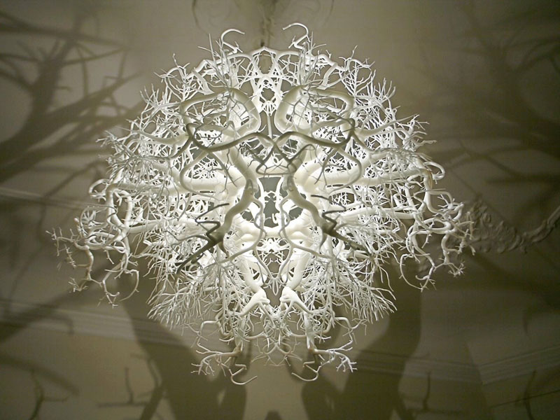 chandelier projects shadow forest on walls hilden and diaz (2)