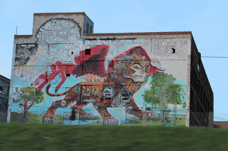 detroit chimera mural russel industrial complex building kobie solomon Picture of the Day: The Spirit of Detroit