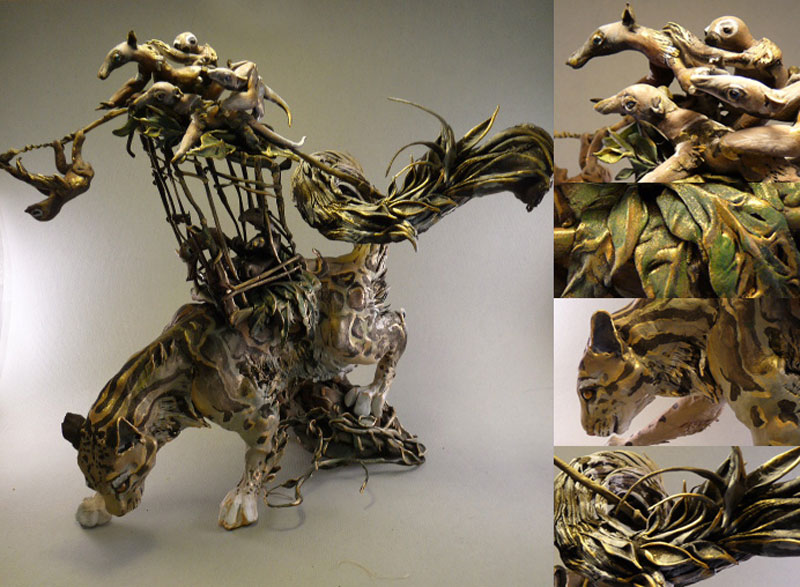 fantasy creature sculptures by ellen jewett 3 Mind Blowing Mixed Media Assemblages by Kris Kuksi