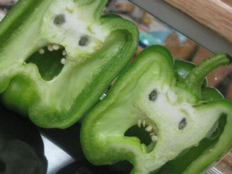 green pepper faces 50 Faces in Everyday Objects