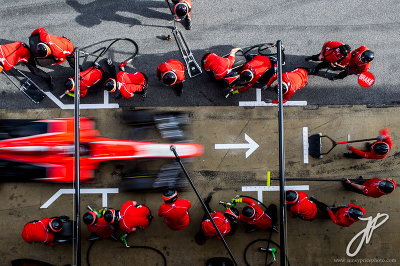 f1 pit stop from above Picture of the Day: F1 Pit Stop from Above