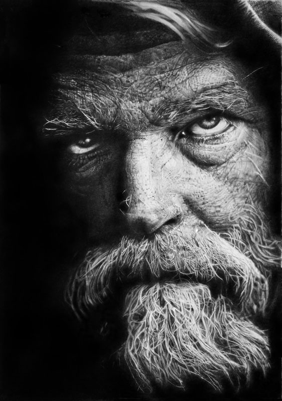 homeless warrior by francoclun d5ccvhx Hyperrealistic Portraits Drawn with Pencil