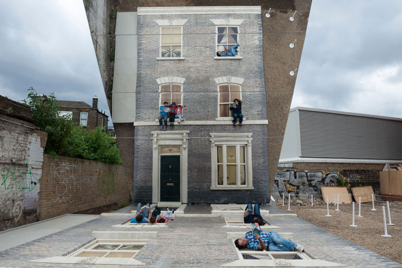 leandro erlich dalston house barbican 1 A Transparent Cabin of Wood and Mirrors on a Desert Landscape