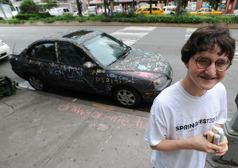 chalkboard art car philip romano new york (2)