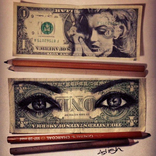 dollar bill art currency doodles by hash ashish patel (3)