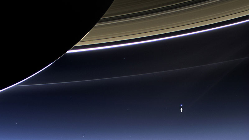earth from dark side of saturn nasa you are here Picture of the Day: Earth from the Dark Side of Saturn