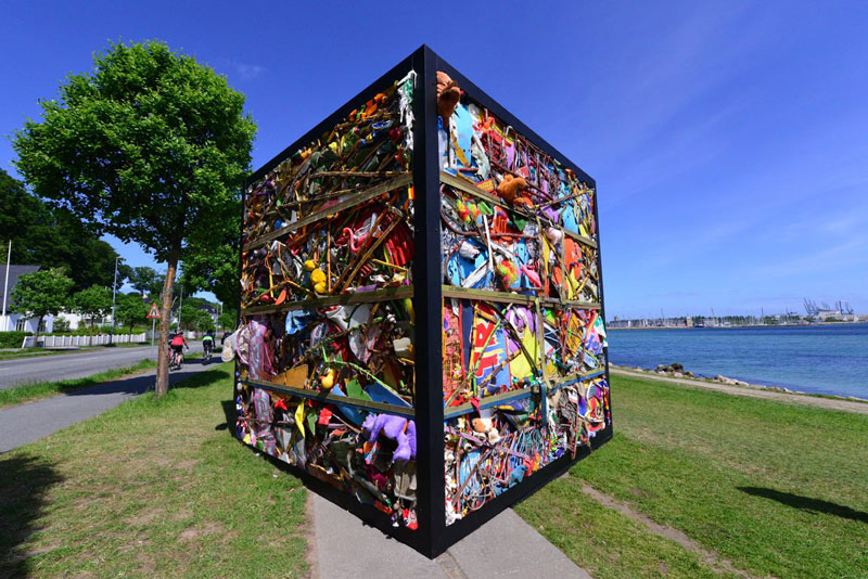 entire amusement park crushed into cube james dive glue society once sculpture by the sea denmark (6)