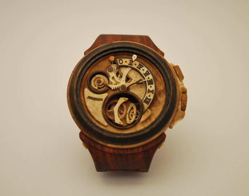 functional watches made out of wood by valerii danevych 5 15 Sculptures Made from Old Watch Parts
