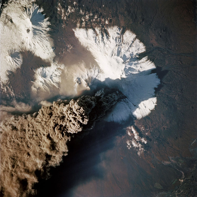 kliuchevskoi volcano kamchatika russia from space aerial nasa 2