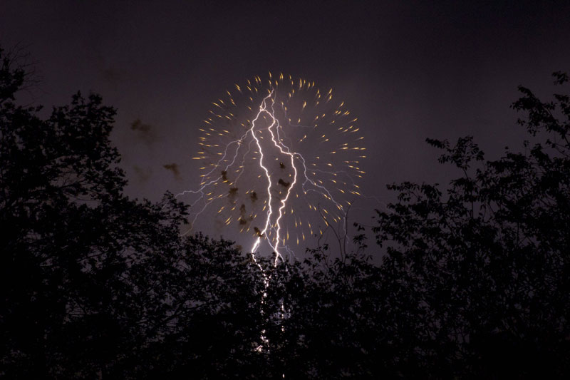 lightning and fireworks Picture of the Day: Lightning Works
