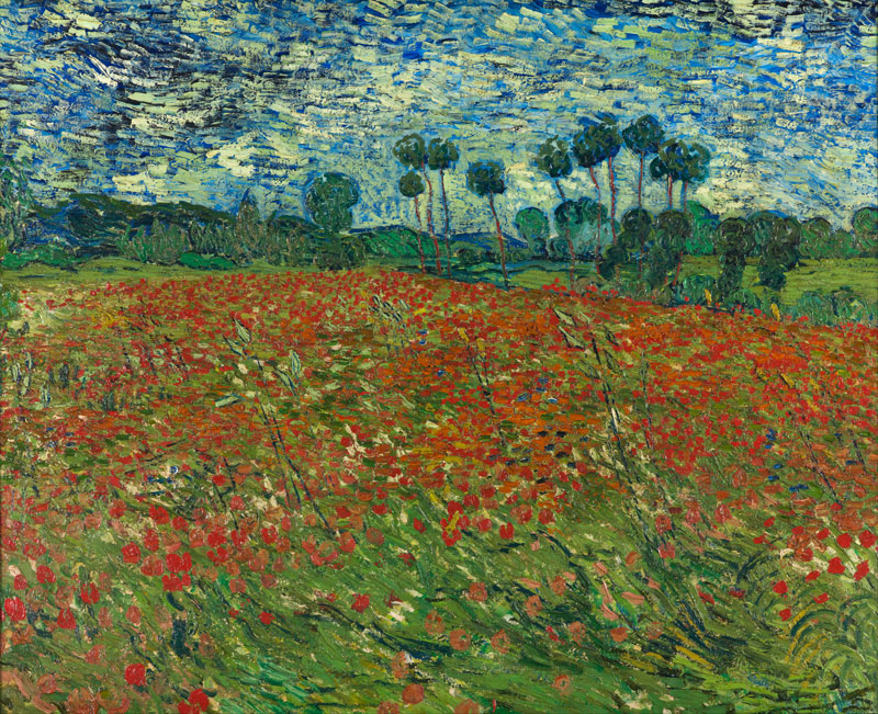 vincent van gogh poppy field 1890 Extremely Detailed Close Ups of Van Goghs Masterpieces