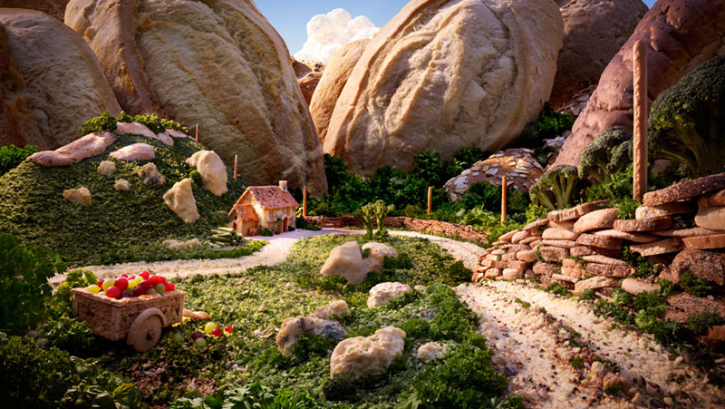 breadford and cheesedale carl warner 15 Surreal Landscapes Made from Food