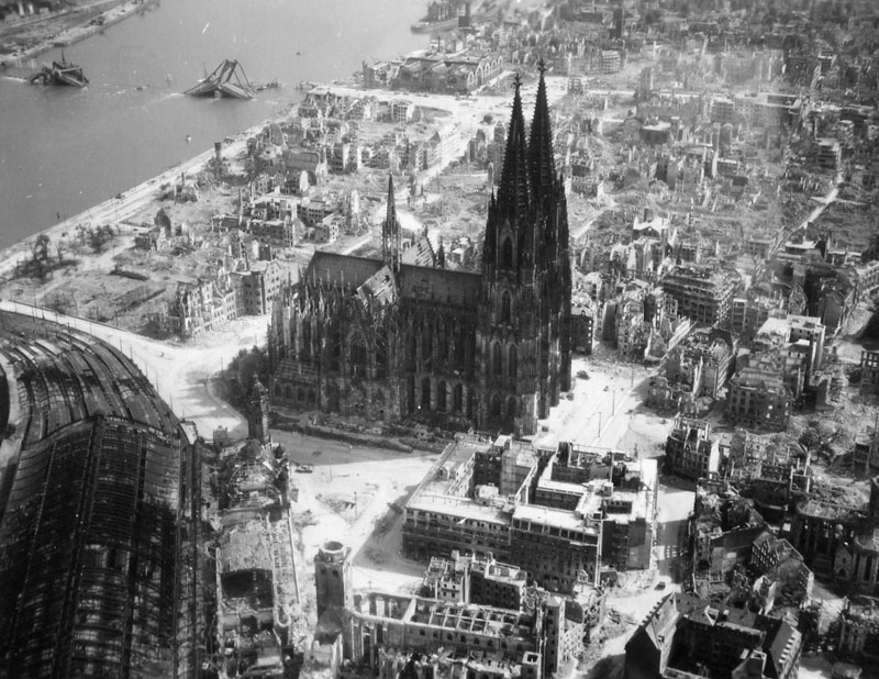 cologne cathedral world war 2 black and white Picture of the Day: Cologne Cathedral During WWII