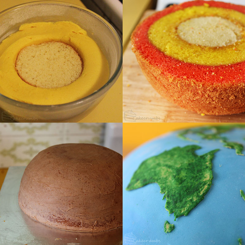 earth planet cake by cakecrumbs 2 Spherical Layer Cake Planets by Cakecrumbs