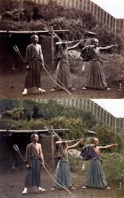 Kyudoka--Japanese-Archers-c1860-photo-chopshop-original