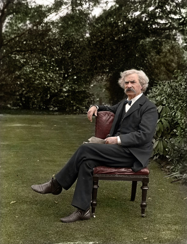 Mark-Twain-in-the-garden,-ca