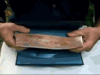 fore edge painting fanning animated gif Artist Designs Books That Fan Out Into 360 Degree Stories