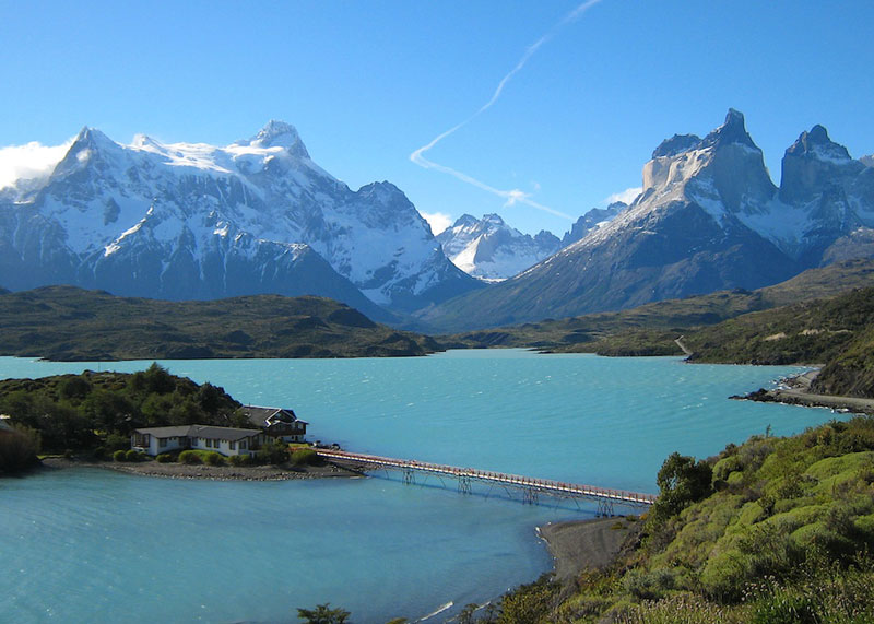 house building on island mountains in background torres del paine national park chile Picture of the Day: A Building with a View